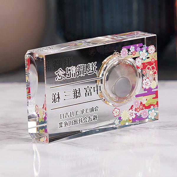 クリスタルガラス置時計