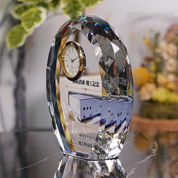 クリスタルガラス置時計