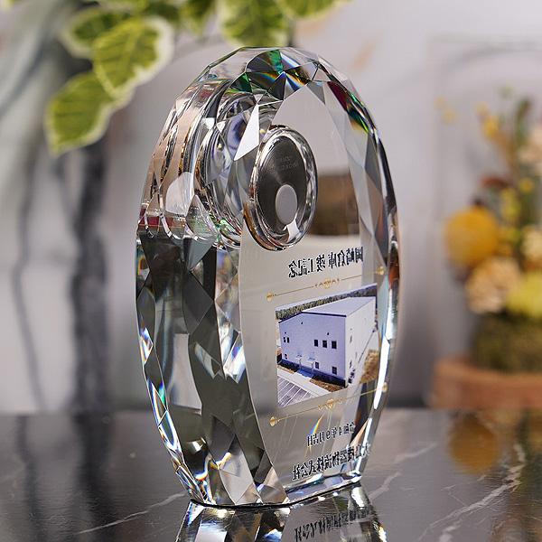 クリスタルガラス置時計