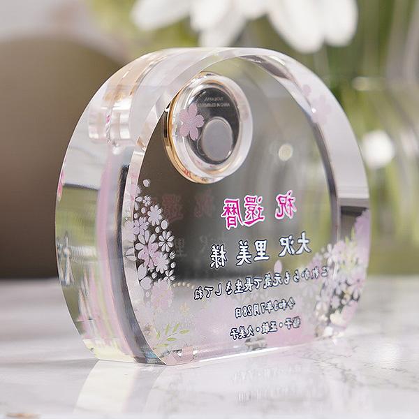 クリスタルガラス置時計