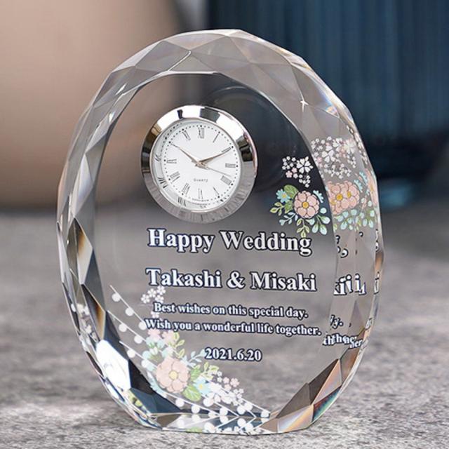 クリスタルガラス置時計