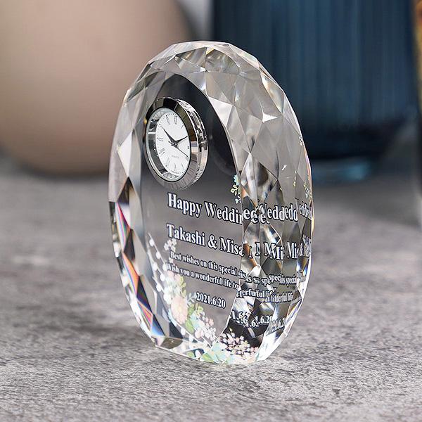 クリスタルガラス置時計