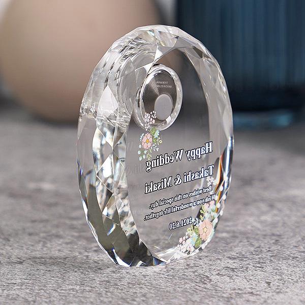 クリスタルガラス置時計