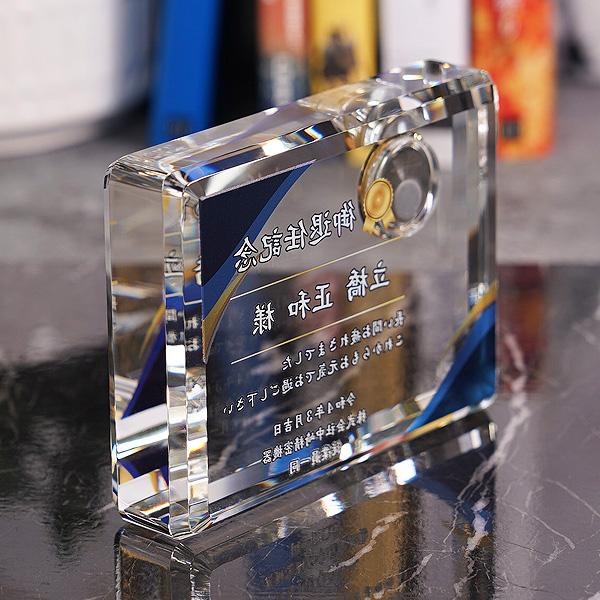 クリスタルガラス置時計