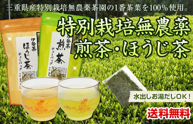 特別栽培無農薬　煎茶・ほうじ茶