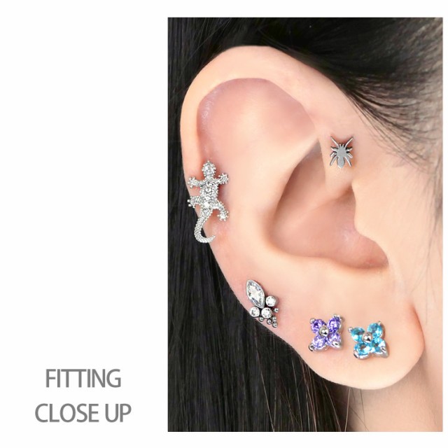 ピアス軟骨ピアス ボディピアス トカゲちゃんバーベル 16G