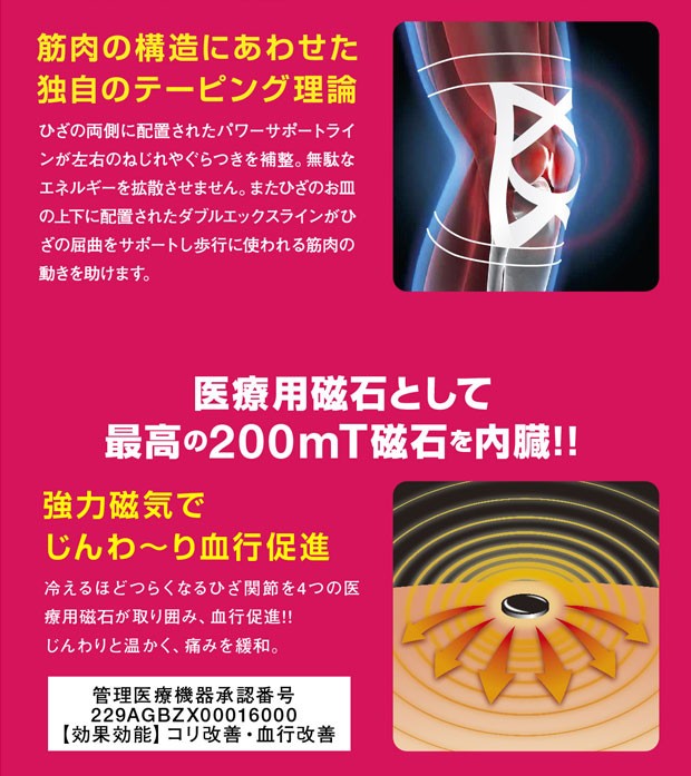 医療用磁石として最高の200ｍＴ磁石を内蔵