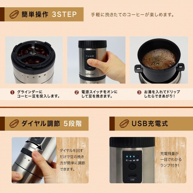 手軽に挽きたてのコーヒーが楽しめます