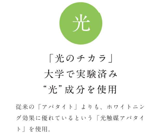 光のチカラ 大学で実験済み 光成分を使用