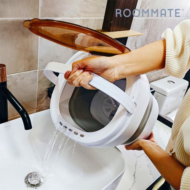 折り畳み式ポータブル洗濯機 ホワイト×グレー RM-229H