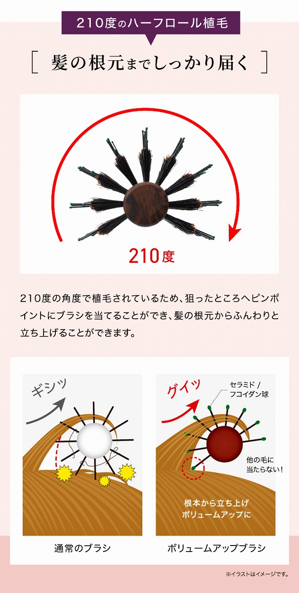 髪の根元までしっかり届く