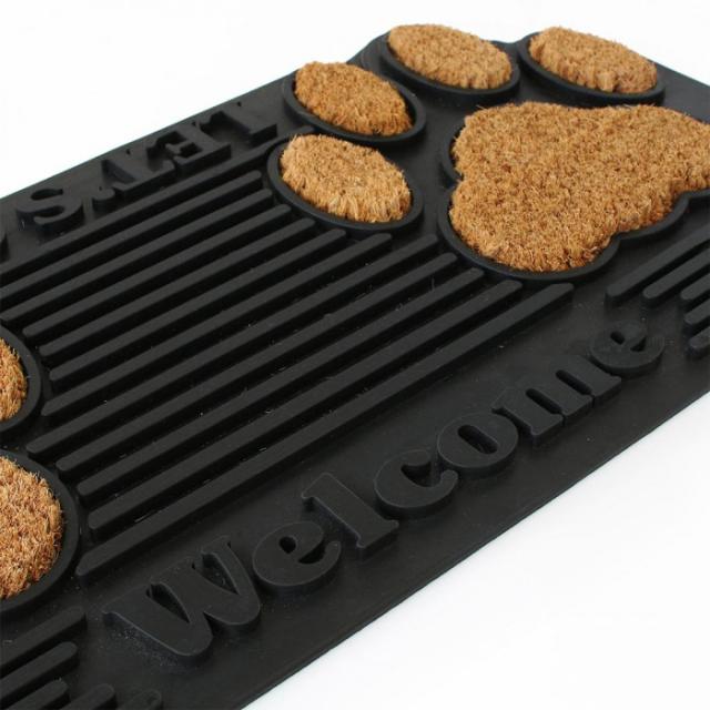 玄関マット ラバーコイヤーマット 肉球ウェルカム 12621092044