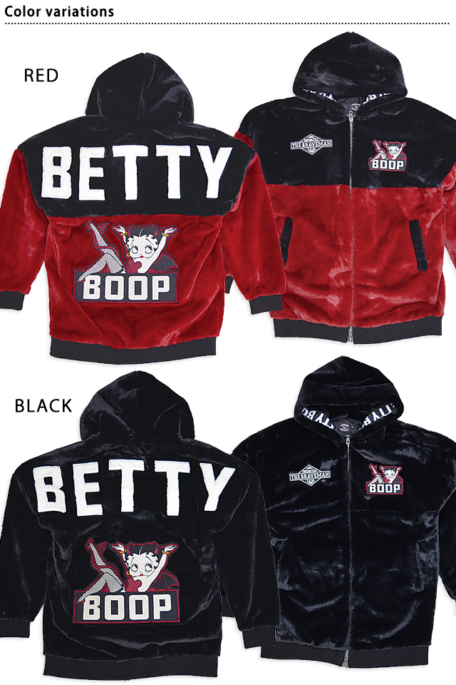 BR×BETTYコラボ ロゴ刺繍ロング丈ファージャケット The BRAVE-MAN BBB