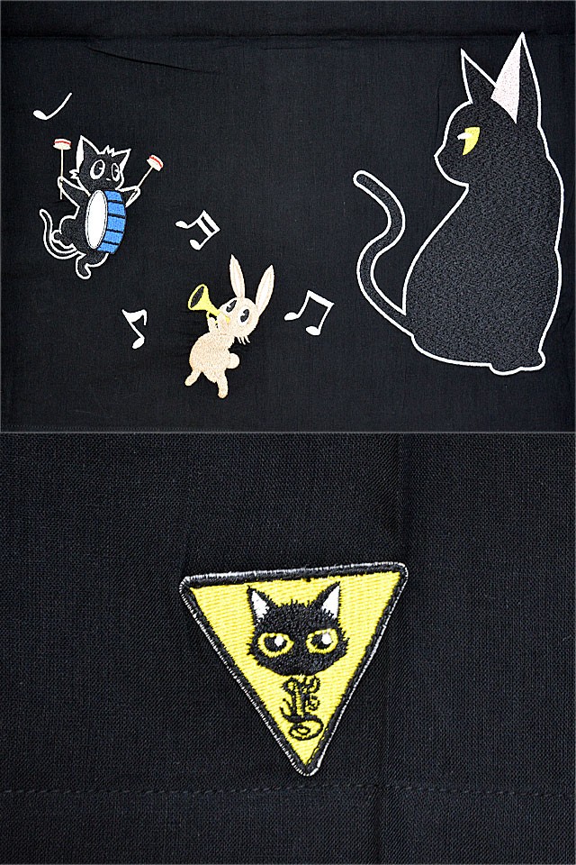 ラミ＆アール マーチ半袖シャツ LIN AL-75071 猫 ねこ 鼠 ネズミ 刺繍 