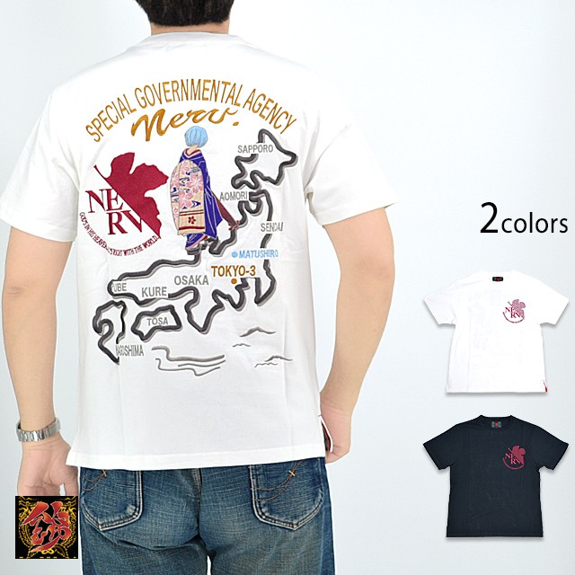 EVANGELION×錦 舞妓綾波地図柄半袖Tシャツ 錦 523217 エヴァンゲリオン