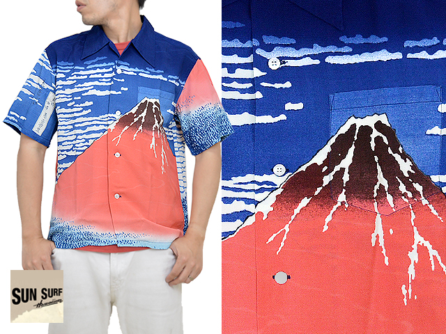 SUN SURF◆半袖シャツ/XL/レーヨン/NVY/SS37917 SUN SURF◇半袖シャツ⁄XL⁄レーヨン⁄NVY⁄SS37917