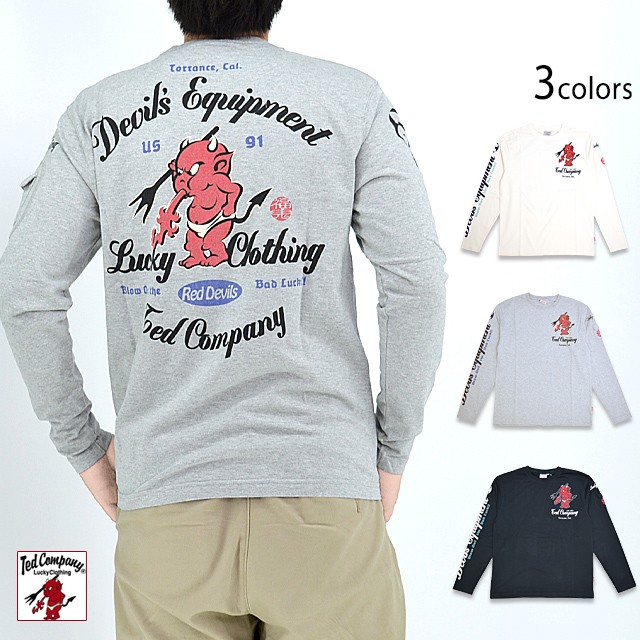 DEVIL EQUIPMENTロングTシャツ TEDMAN テッドマン TDLS-356 赤鬼 エフ 