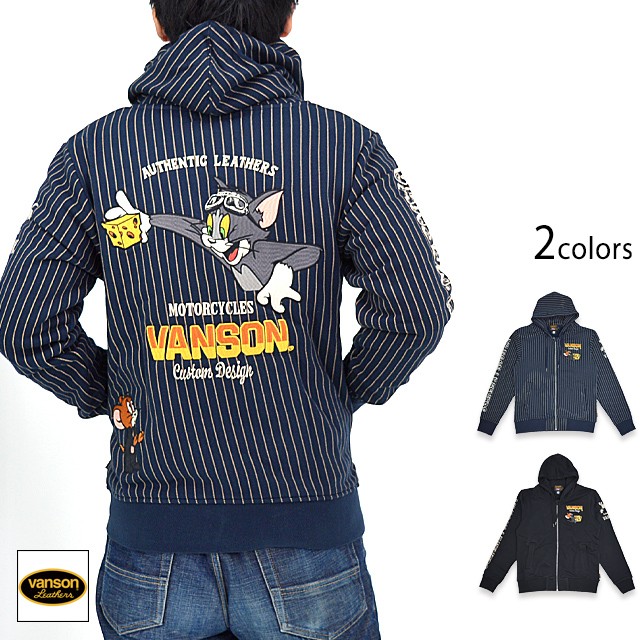 vanson×TOM＆JERRYコラボ ジップパーカー vanson TJV-2304