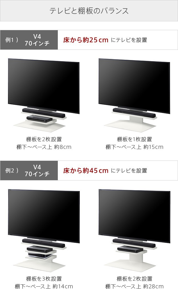 WALL インテリア テレビスタンド V4専用 棚板 DVDレコーダー BD