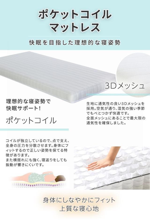 薄型ポケットコイルマットレスセット