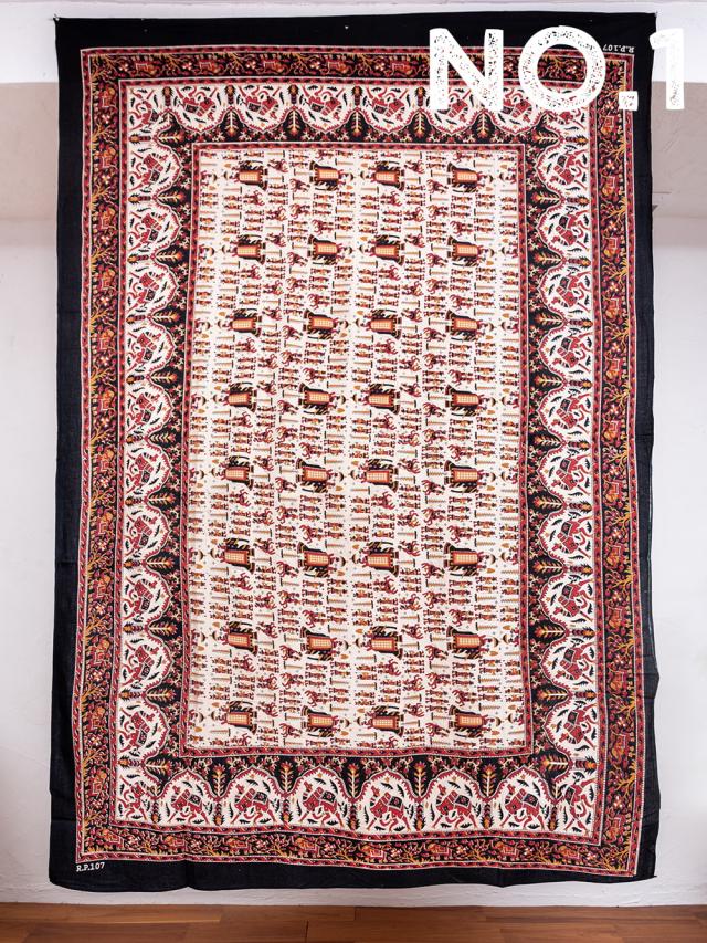 各色あり〕マルチクロス ゾウ祭り〔136cm×198〕大きな布