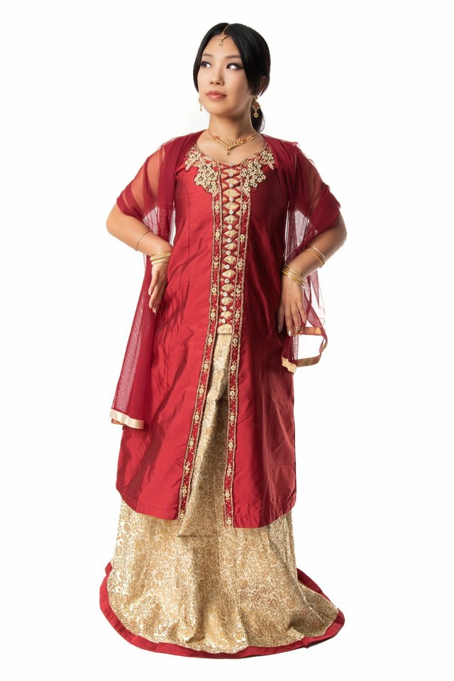 送料無料 パーティードレス コスプレ インドのドレス (1点物)インドの