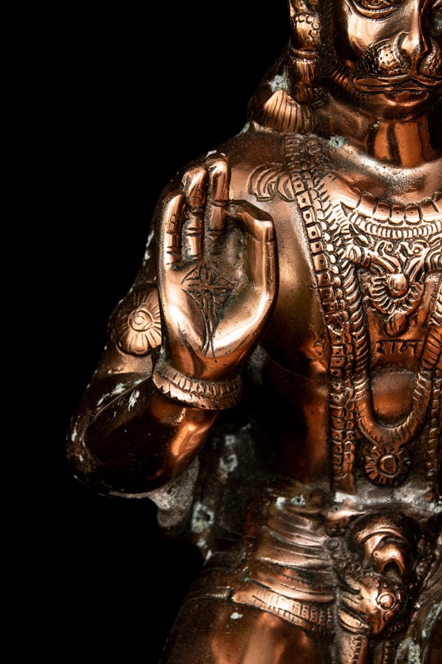 ハヌマーン像 尻尾付き ヴァナラ ラーマヤナ Hanuman 神様像 インド 置物 エスニック アジア 雑貨