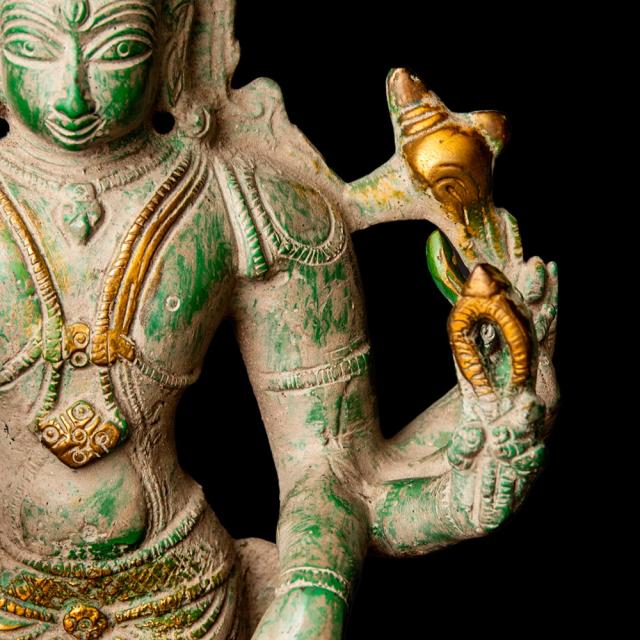 ダッタトレーヤ（ヴィシュヌ・シヴァ・ブラフマー）像　金属製　4cm ダッタトレーヤ（ヴィシュヌ・シヴァ・ブラフマー）像 金属製