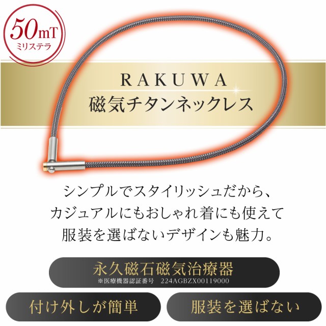 ファイテン RAKUWA磁気チタンネックレス X100 Vタイプ ジュエリー