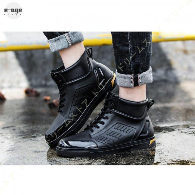 レインシューズ メンズ レインブーツ ショート 雨靴 ビジネス 釣り 登山 通勤 晴雨兼用 通学 雨の日 豪雨 24.5cm?27.0cm 黒 白 軽量 滑りにくい 歩きやすい