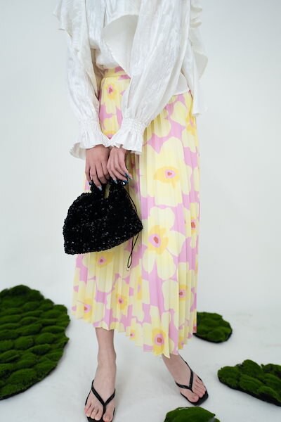 今話題のプリーツロングスカート 韓国ファッション プリーツスカート