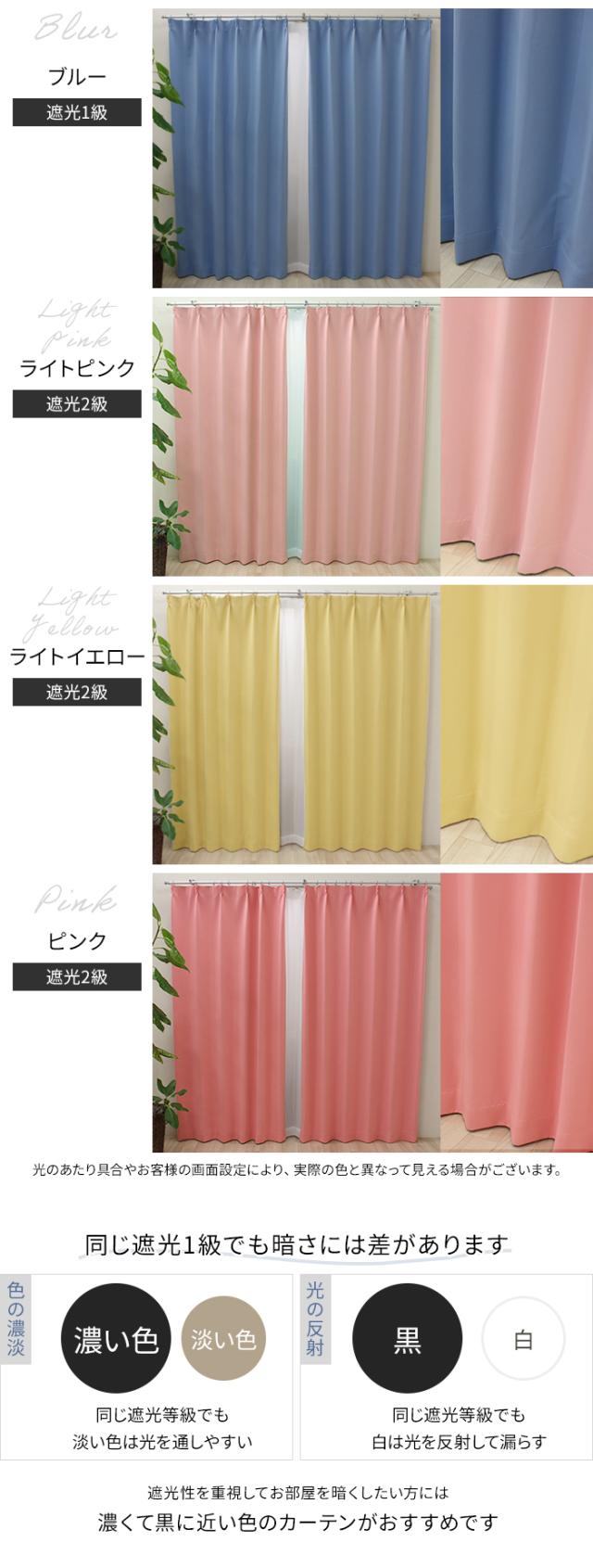 同じ遮光1級でも暗さに差があります