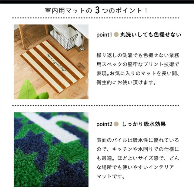 屋内 キッチン 玄関 脱衣所 吸水 滑り止め付きマット kahou(R)