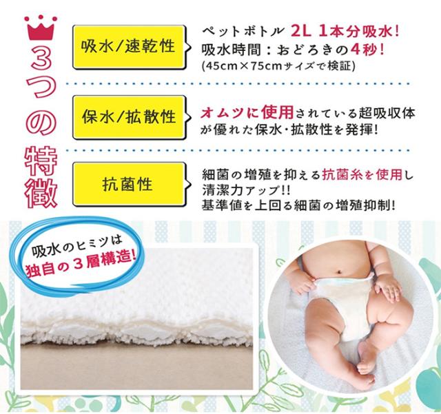 超吸水 速乾マット さらさら 抗菌仕様 洗濯機で洗える バスマット　(SL)