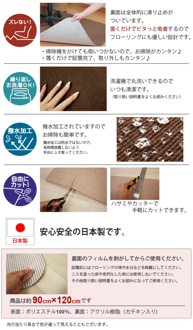 吸着 チェアマット 滑り止めマット 滑り止めシート デスク足元マット(Y) 日本製