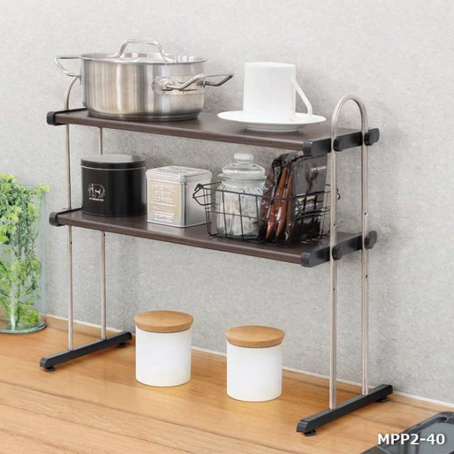 木目調ラック 置き棚タイプ