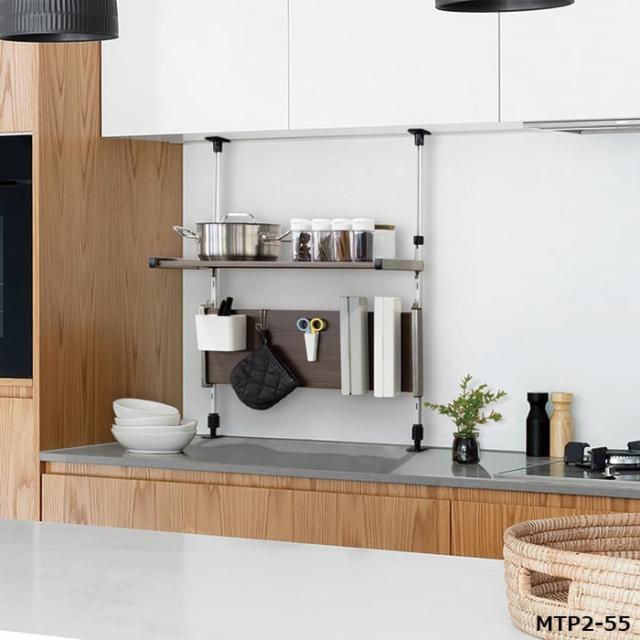 木目調ラック つっぱりタイプ