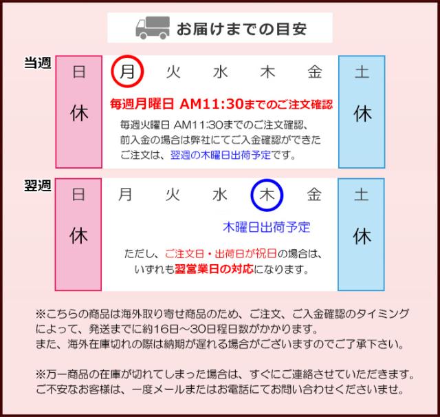 お届けまでの目安（海外取寄せ品）
