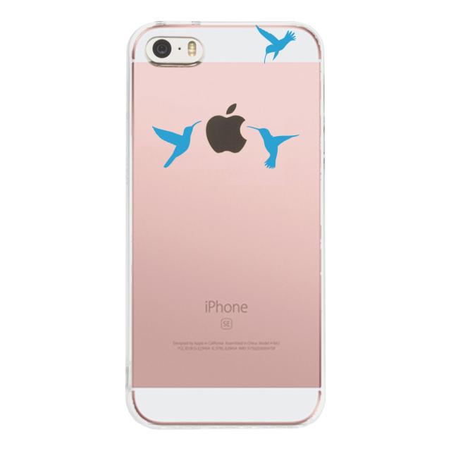 iPhone5 iPhone5s ケース クリア ハチドリ ブルー スマホケース ハード スマホケース ハード 送料無料-1