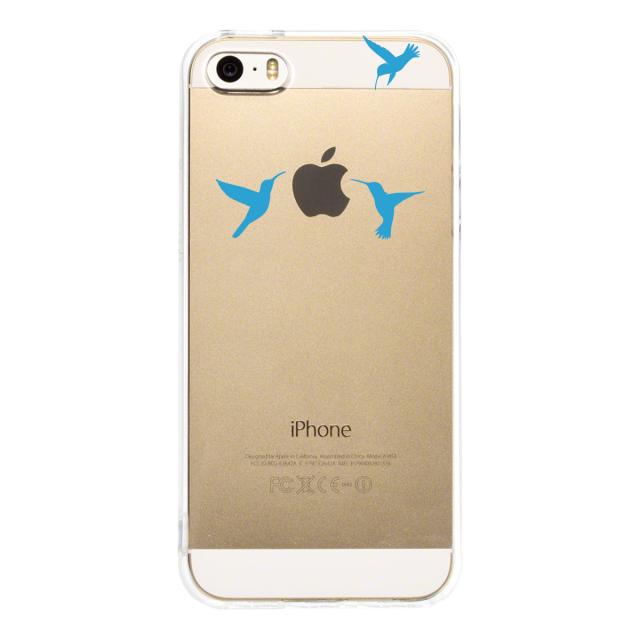 iPhone5 iPhone5s ケース クリア ハチドリ ブルー スマホケース ハード スマホケース ハード 送料無料-2