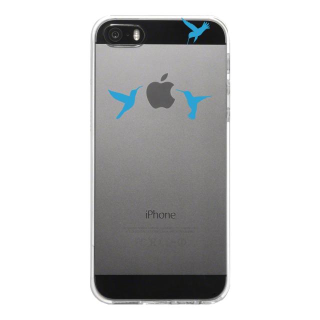iPhone5 iPhone5s ケース クリア ハチドリ ブルー スマホケース ハード スマホケース ハード 送料無料-4
