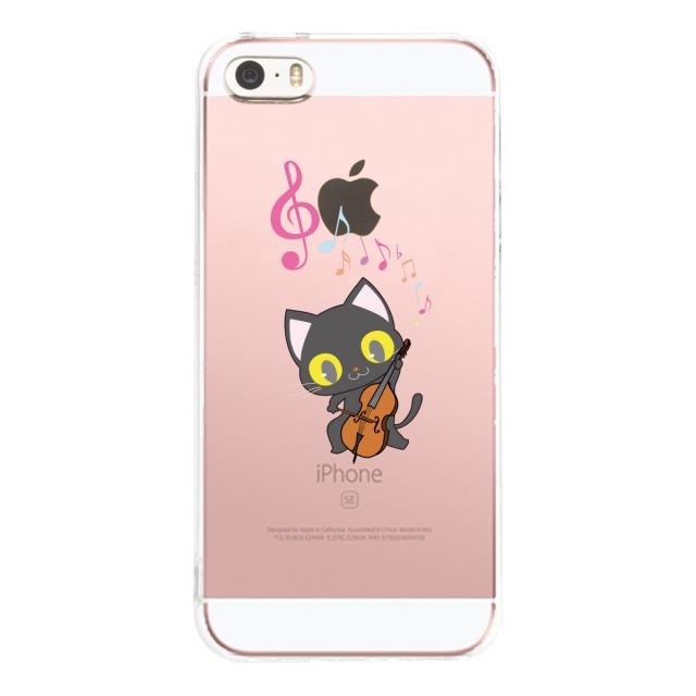 iPhone5 iPhone5s ケース クリア ねこがチェロ スマホケース ハード スマホケース ハード 送料無料-1