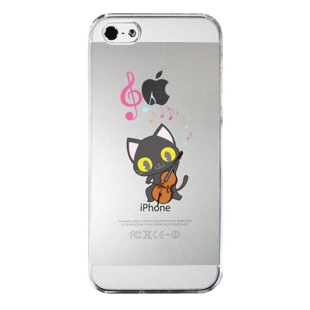 iPhone5 iPhone5s ケース クリア ねこがチェロ スマホケース ハード スマホケース ハード 送料無料-3