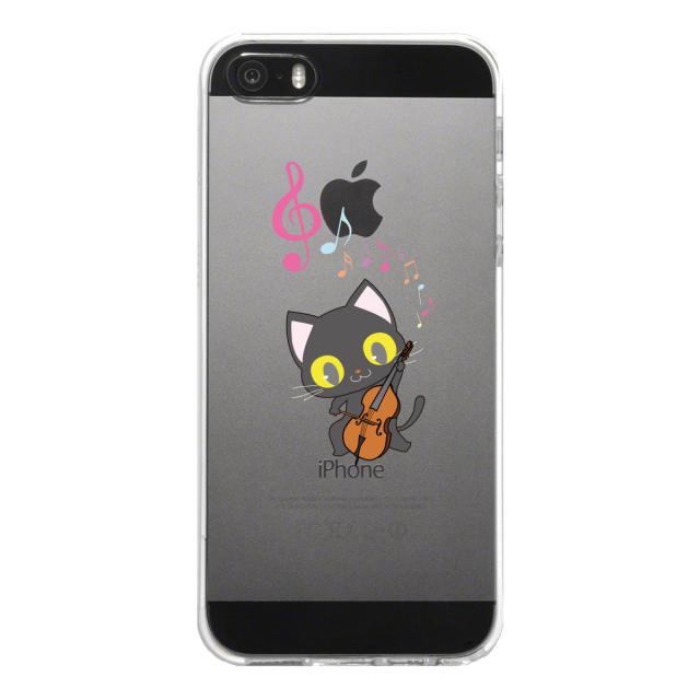 iPhone5 iPhone5s ケース クリア ねこがチェロ スマホケース ハード スマホケース ハード 送料無料-4