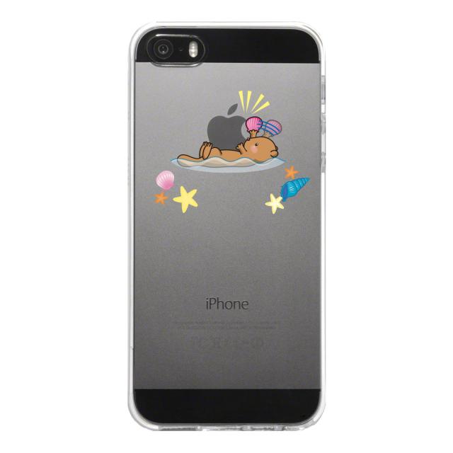 iPhone5 iPhone5s ケース クリア ラッコがアップルを食事 スマホケース ハード スマホケース ハード 送料無料-4