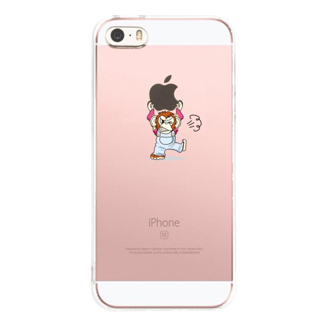 iPhone5 iPhone5s ケース クリア チンパンジーがアップルを重量挙げ 激おこ スマホケース ハード スマホケース ハード 送料無料-1