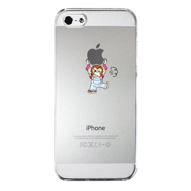 iPhone5 iPhone5s ケース クリア チンパンジーがアップルを重量挙げ 激おこ スマホケース ハード スマホケース ハード 送料無料-3