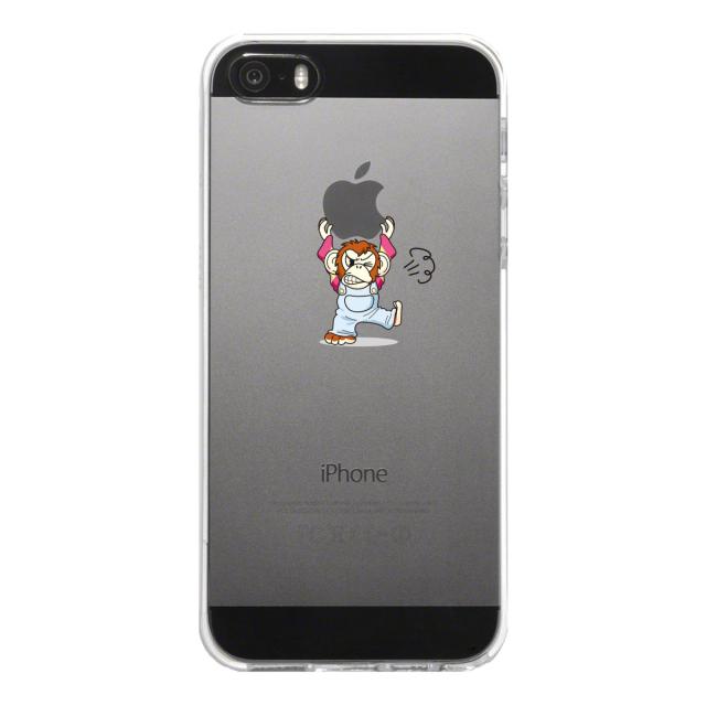 iPhone5 iPhone5s ケース クリア チンパンジーがアップルを重量挙げ 激おこ スマホケース ハード スマホケース ハード 送料無料-4