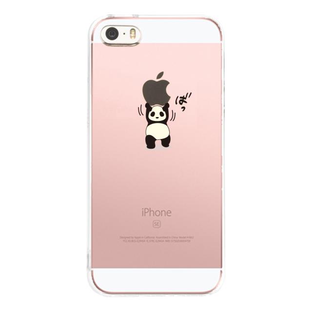 iPhone5 iPhone5s ケース クリア パンダがアップルを重量挙げ 努力感 スマホケース ハード スマホケース ハード 送料無料-1