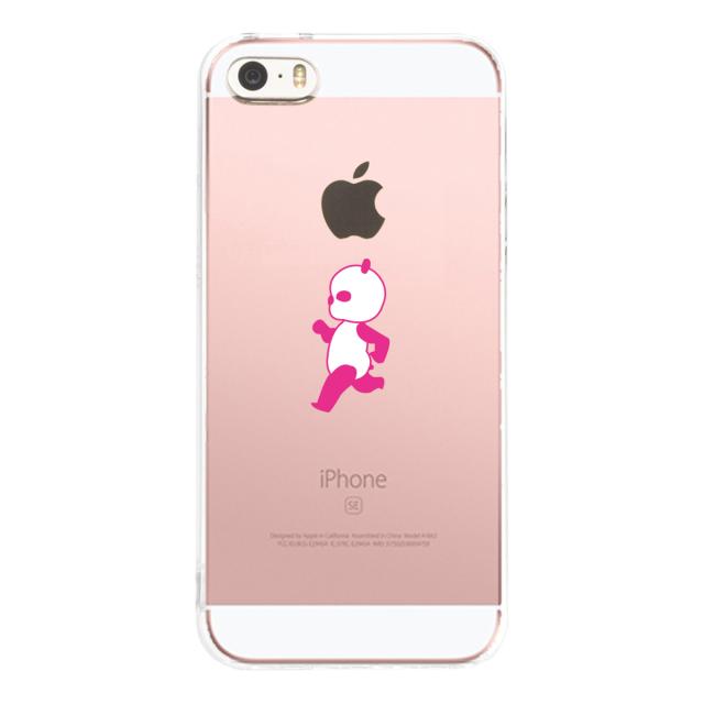 iPhone5 iPhone5s ケース クリア ピンクパンダ 小走り スマホケース ハード スマホケース ハード 送料無料-1